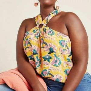 Maeve Yellow Floral Halter Top